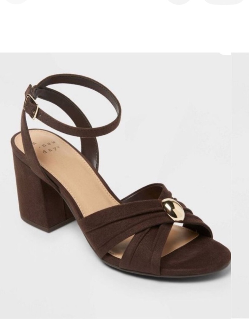NWOT- Women's Bibi Strappy Peep Toe Heels - Brown.  8